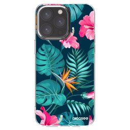 Átlátszó szilikon tok az alábbi mobiltelefonokra Apple iPhone 15 Pro Max - Pink Monstera
