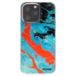 Átlátszó szilikon tok az alábbi mobiltelefonokra Apple iPhone 15 Pro Max - Blue Magma