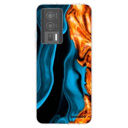 Átlátszó szilikon tok az alábbi mobiltelefonokra Xiaomi Poco F5 Pro 5G - Gold blue