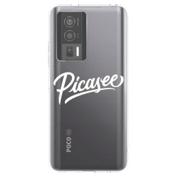 Átlátszó szilikon tok az alábbi mobiltelefonokra Xiaomi Poco F5 Pro 5G - Picasee - old logo - white