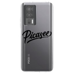 Átlátszó szilikon tok az alábbi mobiltelefonokra Xiaomi Poco F5 Pro 5G - Picasee - old logo - black