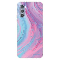 Átlátszó szilikon tok az alábbi mobiltelefonokra Motorola Moto G62 - Pink liquid