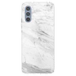Átlátszó szilikon tok az alábbi mobiltelefonokra Motorola Moto G62 - White marble