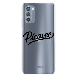Átlátszó szilikon tok az alábbi mobiltelefonokra Motorola Moto G62 - Picasee - old logo - black