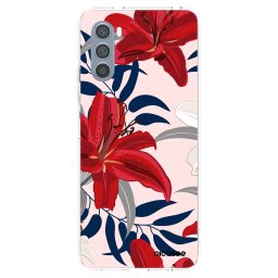 Átlátszó szilikon tok az alábbi mobiltelefonokra Motorola Moto G62 - Red Lily