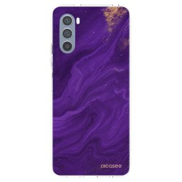 Átlátszó szilikon tok az alábbi mobiltelefonokra Motorola Moto G62 - Purple