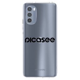 Átlátszó szilikon tok az alábbi mobiltelefonokra Motorola Moto G62 - Picasee - new logo - black