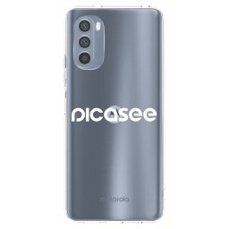 Átlátszó szilikon tok az alábbi mobiltelefonokra Motorola Moto G62 - Picasee - new logo - white