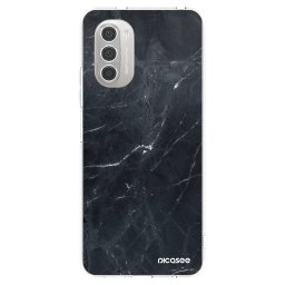 Átlátszó szilikon tok az alábbi mobiltelefonokra Motorola Moto G51 - Black marble