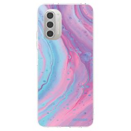 Átlátszó szilikon tok az alábbi mobiltelefonokra Motorola Moto G51 - Pink liquid