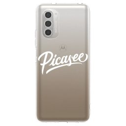 Átlátszó szilikon tok az alábbi mobiltelefonokra Motorola Moto G51 - Picasee - old logo - white