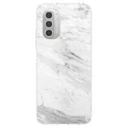 Átlátszó szilikon tok az alábbi mobiltelefonokra Motorola Moto G51 - White marble