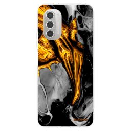 Átlátszó szilikon tok az alábbi mobiltelefonokra Motorola Moto G51 - Black Gold