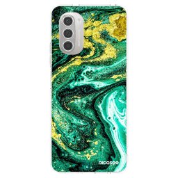 Átlátszó szilikon tok az alábbi mobiltelefonokra Motorola Moto G51 - Green Gold