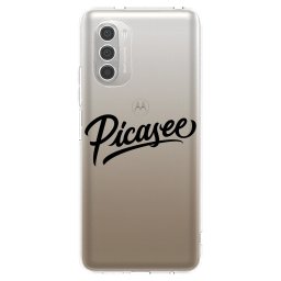 Átlátszó szilikon tok az alábbi mobiltelefonokra Motorola Moto G51 - Picasee - old logo - black