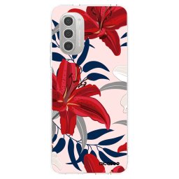 Átlátszó szilikon tok az alábbi mobiltelefonokra Motorola Moto G51 - Red Lily
