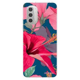 Átlátszó szilikon tok az alábbi mobiltelefonokra Motorola Moto G51 - Hibiscus