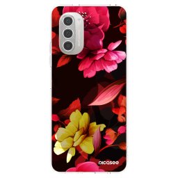 Átlátszó szilikon tok az alábbi mobiltelefonokra Motorola Moto G51 - Dark Peonny