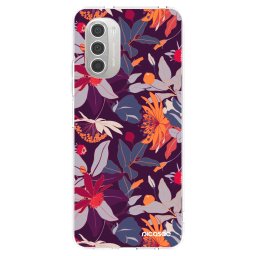 Átlátszó szilikon tok az alábbi mobiltelefonokra Motorola Moto G51 - Purple Leaf