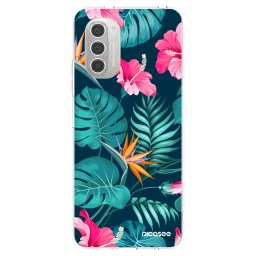 Átlátszó szilikon tok az alábbi mobiltelefonokra Motorola Moto G51 - Pink Monstera