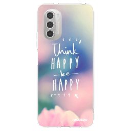Átlátszó szilikon tok az alábbi mobiltelefonokra Motorola Moto G51 - Think happy be happy