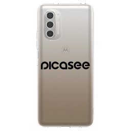 Átlátszó szilikon tok az alábbi mobiltelefonokra Motorola Moto G51 - Picasee - new logo - black