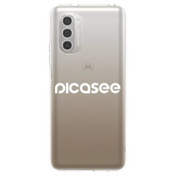 Átlátszó szilikon tok az alábbi mobiltelefonokra Motorola Moto G51 - Picasee - new logo - white