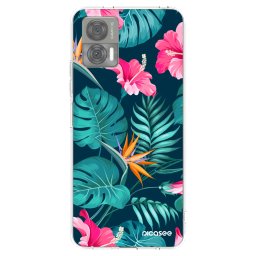 Átlátszó szilikon tok az alábbi mobiltelefonokra Motorola Edge 30 Neo - Pink Monstera
