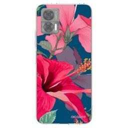 Átlátszó szilikon tok az alábbi mobiltelefonokra Motorola Edge 30 Neo - Hibiscus
