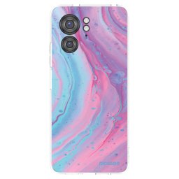 Átlátszó szilikon tok az alábbi mobiltelefonokra Motorola Edge 40 - Pink liquid