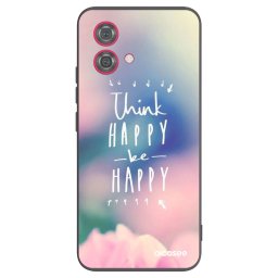 Fekete szilikon tok az alábbi mobiltelefonokra Motorola Moto G84 5G - Think happy be happy
