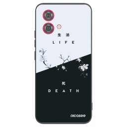 Fekete szilikon tok az alábbi mobiltelefonokra Motorola Moto G84 5G - Life - Death