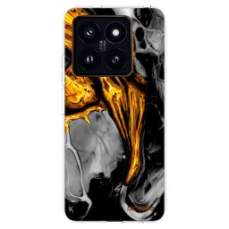 Átlátszó szilikon tok az alábbi mobiltelefonokra Xiaomi 14 Pro - Black Gold
