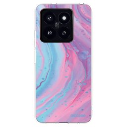 Átlátszó szilikon tok az alábbi mobiltelefonokra Xiaomi 14 Pro - Pink liquid