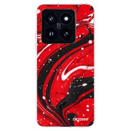Átlátszó szilikon tok az alábbi mobiltelefonokra Xiaomi 14 Pro - Red black