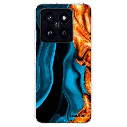 Átlátszó szilikon tok az alábbi mobiltelefonokra Xiaomi 14 Pro - Gold blue