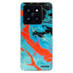 Átlátszó szilikon tok az alábbi mobiltelefonokra Xiaomi 14 Pro - Blue Magma