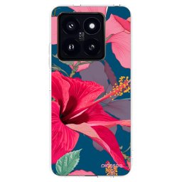 Átlátszó szilikon tok az alábbi mobiltelefonokra Xiaomi 14 Pro - Hibiscus
