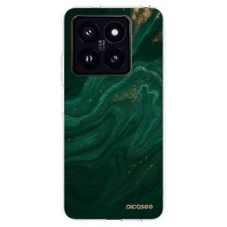 Átlátszó szilikon tok az alábbi mobiltelefonokra Xiaomi 14 Pro - Green