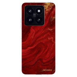 Átlátszó szilikon tok az alábbi mobiltelefonokra Xiaomi 14 Pro - Red