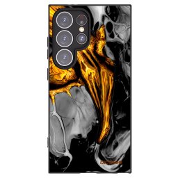 Fekete szilikon tok az alábbi mobiltelefonokra Samsung Galaxy S24 Ultra S928B 5G - Black Gold