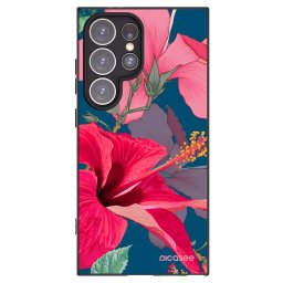 Fekete szilikon tok az alábbi mobiltelefonokra Samsung Galaxy S24 Ultra S928B 5G - Hibiscus
