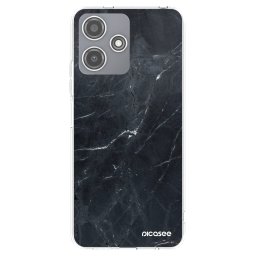 Átlátszó szilikon tok az alábbi mobiltelefonokra Xiaomi Redmi 12 5G - Black marble