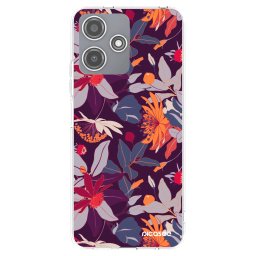 Átlátszó szilikon tok az alábbi mobiltelefonokra Xiaomi Redmi 12 5G - Purple Leaf