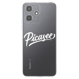 Átlátszó szilikon tok az alábbi mobiltelefonokra Xiaomi Redmi 12 5G - Picasee - old logo - white
