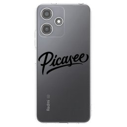 Átlátszó szilikon tok az alábbi mobiltelefonokra Xiaomi Redmi 12 5G - Picasee - old logo - black