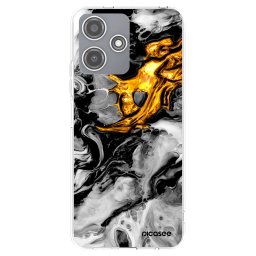 Átlátszó szilikon tok az alábbi mobiltelefonokra Xiaomi Redmi 12 5G - Black Gold 2