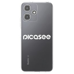 Átlátszó szilikon tok az alábbi mobiltelefonokra Xiaomi Redmi 12 5G - Picasee - new logo - white