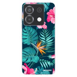 Átlátszó szilikon tok az alábbi mobiltelefonokra Xiaomi Poco X6 - Pink Monstera