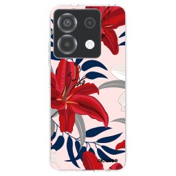 Átlátszó szilikon tok az alábbi mobiltelefonokra Xiaomi Poco X6 - Red Lily